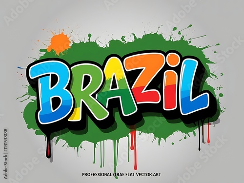 Colorful Brazil Graffiti Art Design Splash photo