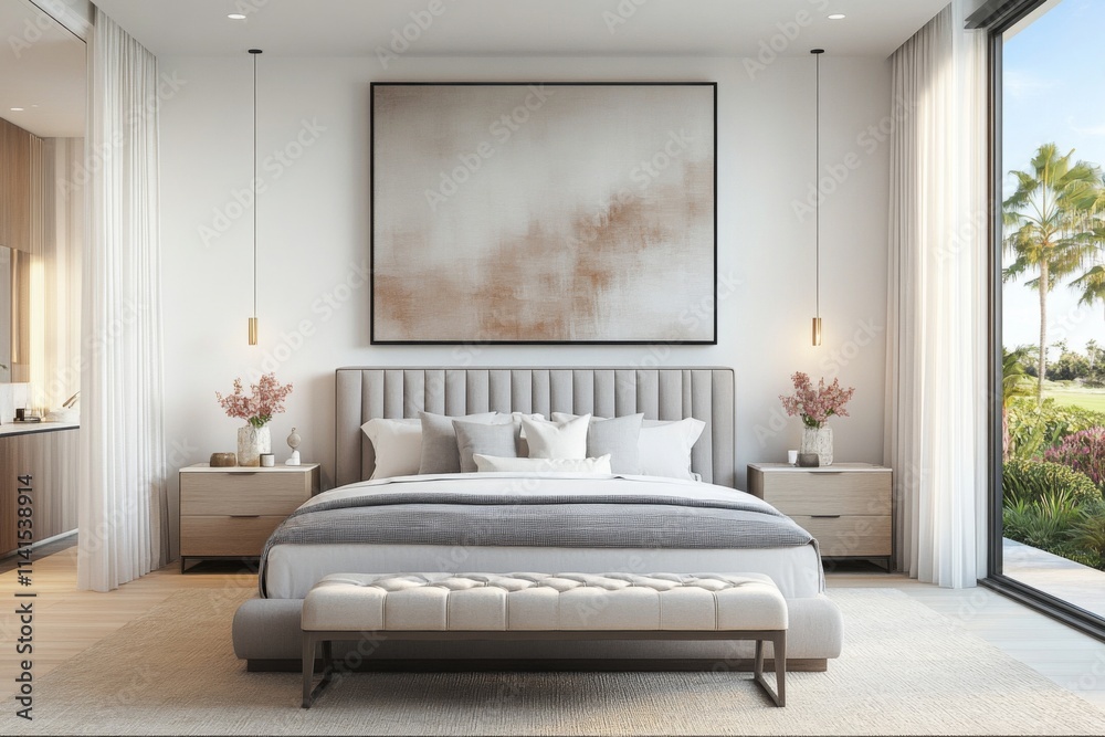 Calm Bedroom with a Cozy Bed and Soft Natural Lighting - Calm Bedroom with a Cozy Bed and Soft Natural Lighting -