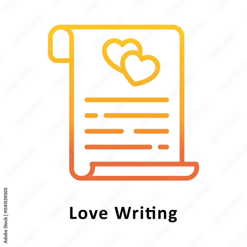 Love Writing Vector Gradient Icon. Eps 10 file Love Writing Vector Gradient Icon. Eps 10 file