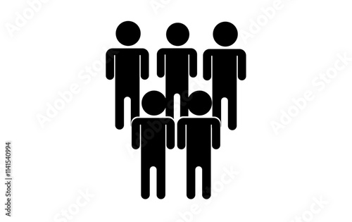 group of people in a row man and woman silhouette transparent icon