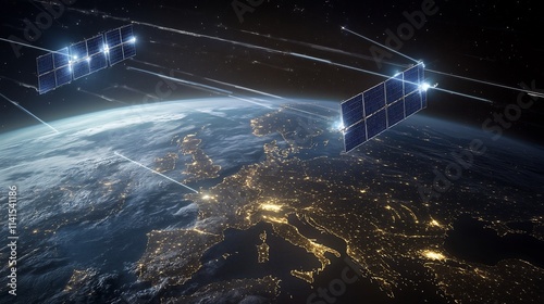 Wallpaper Mural Satellites Orbiting Earth: A View of Europe at Night Torontodigital.ca