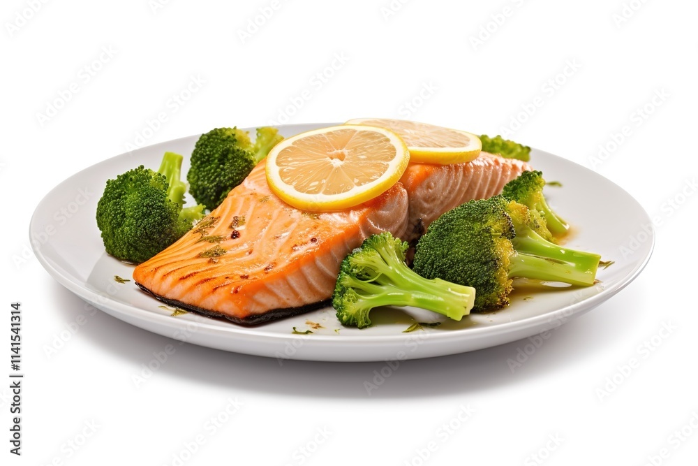 Delicious Grilled Salmon with Lemon and Broccoli Delicious Grilled Salmon with Lemon and Broccoli