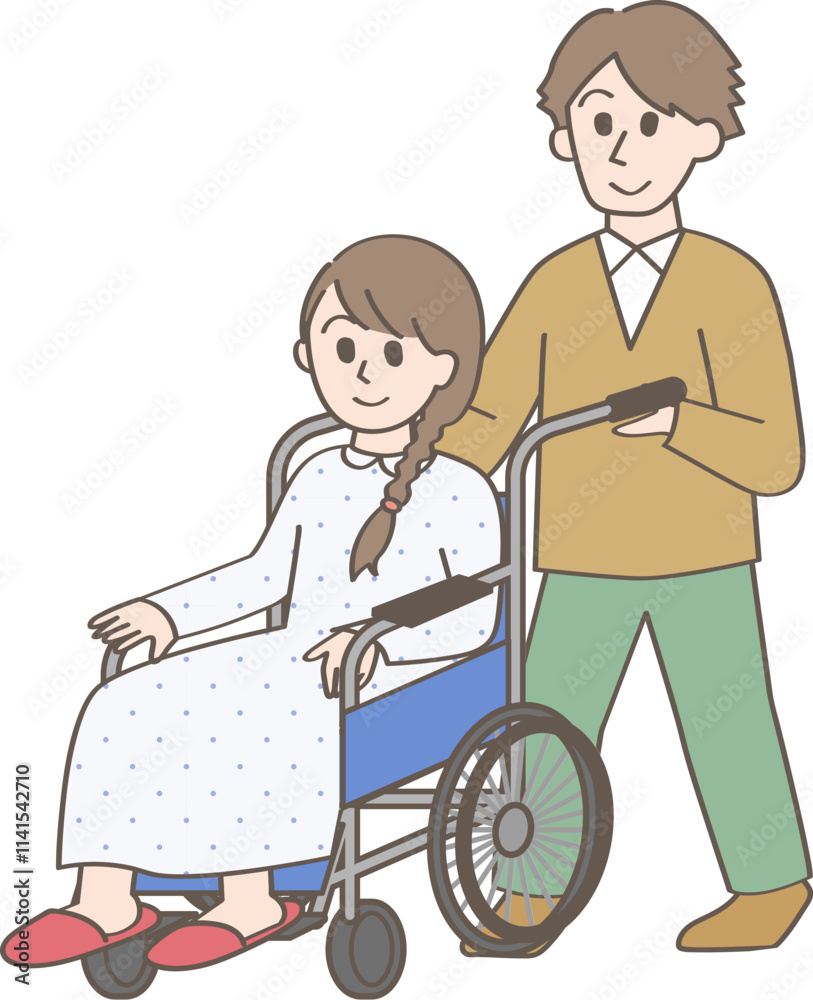 車椅子に座る人