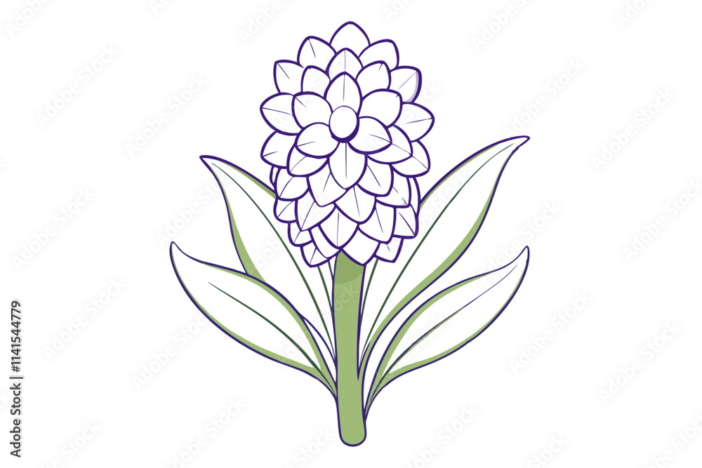 Hyacinth Flower Line Art Silhouette Simple and Stylish Design