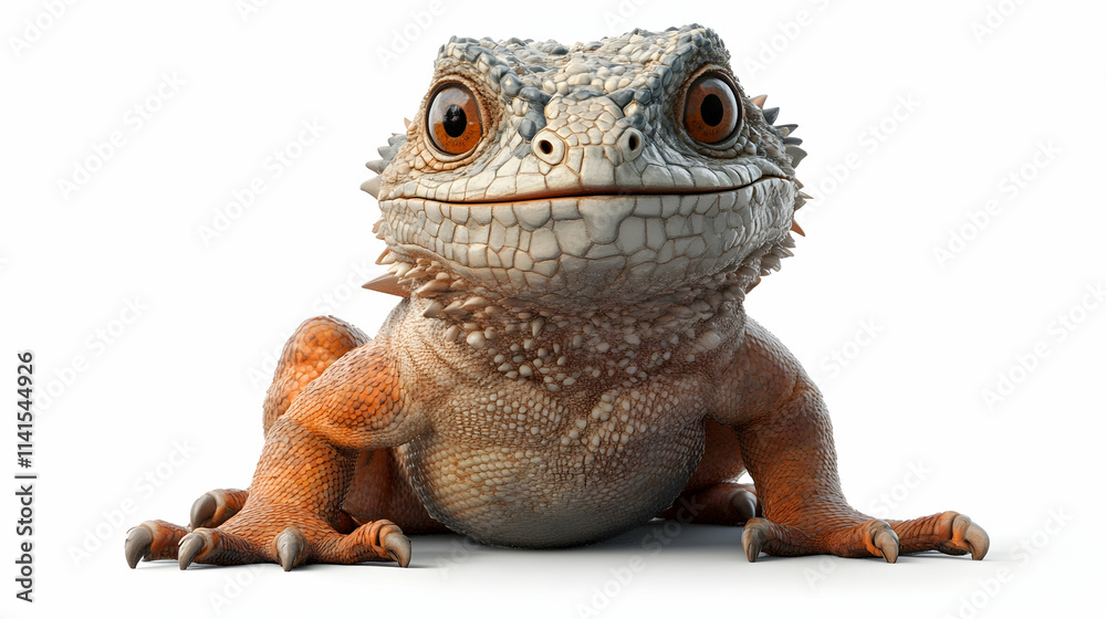 Fototapeta premium Adorable 3D Lizard Illustration