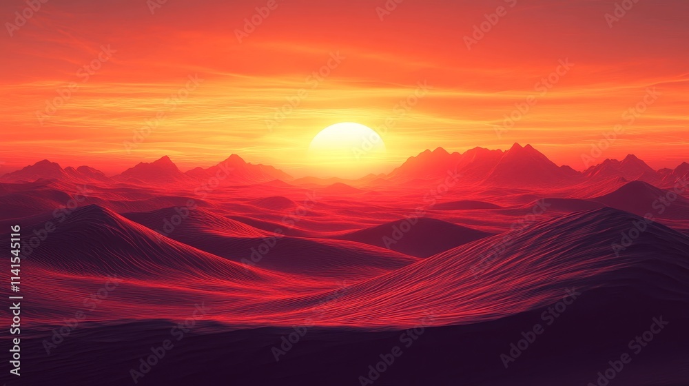 over a desert with sweeping sand dunes, Generative AI over a desert with sweeping sand dunes, Generative AI