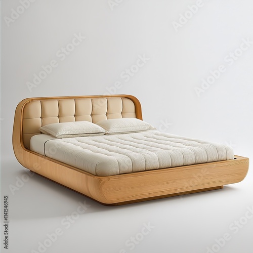 Wallpaper Mural Modern Wooden Bed: Elegant & Minimalist Bedroom Design Torontodigital.ca