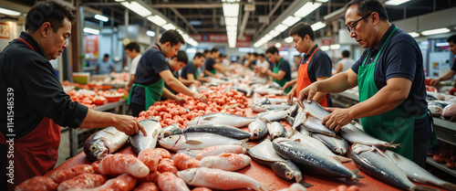 Vibrant fish market bustling with activity ahead of Chinese New Year celebrations photo