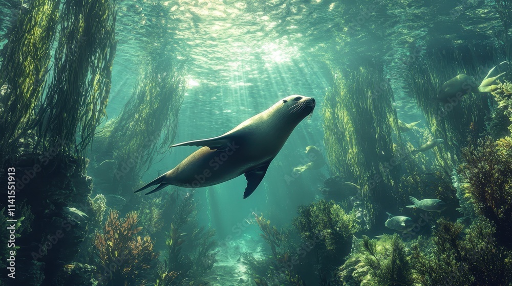 A seal is swimming in the ocean A seal is swimming in the ocean