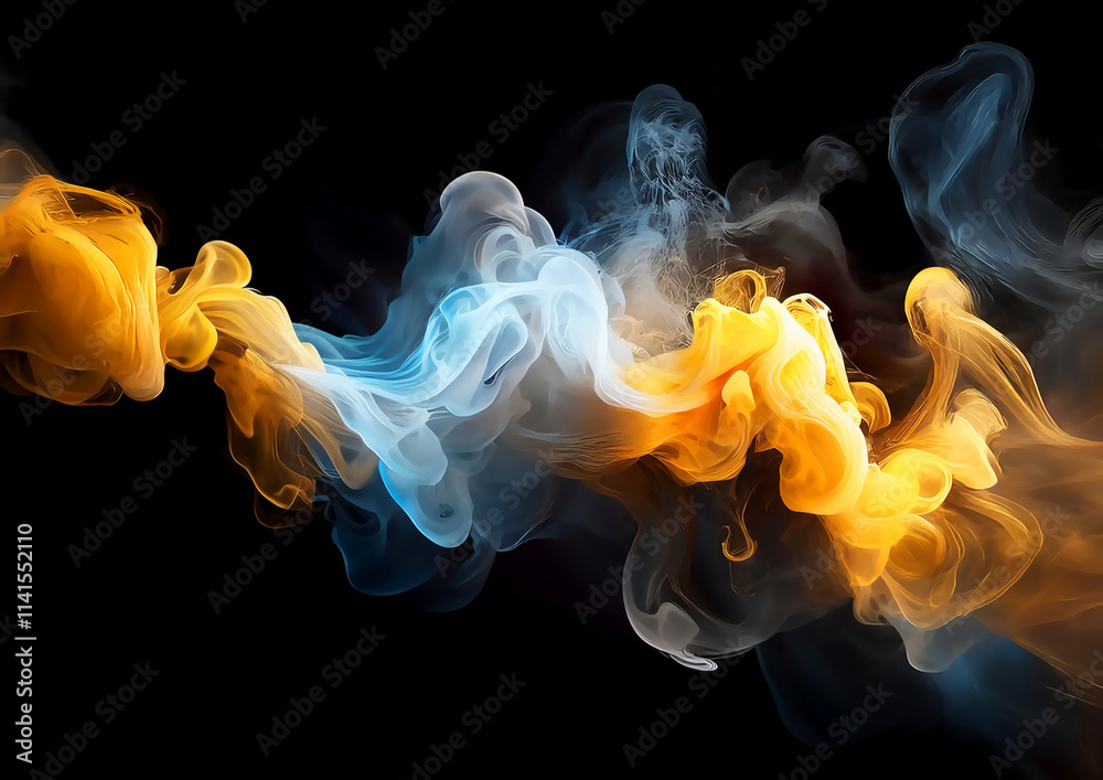 Fototapeta premium 3d illustration of smoke swirls on a black background