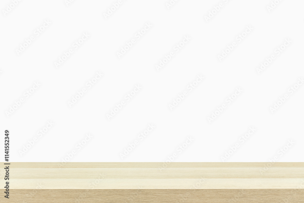 empty wooden table top in foreground isolated on background with clipping path. used for template mock up for display or montage products. showing your objects or mounting. wooden counter.
