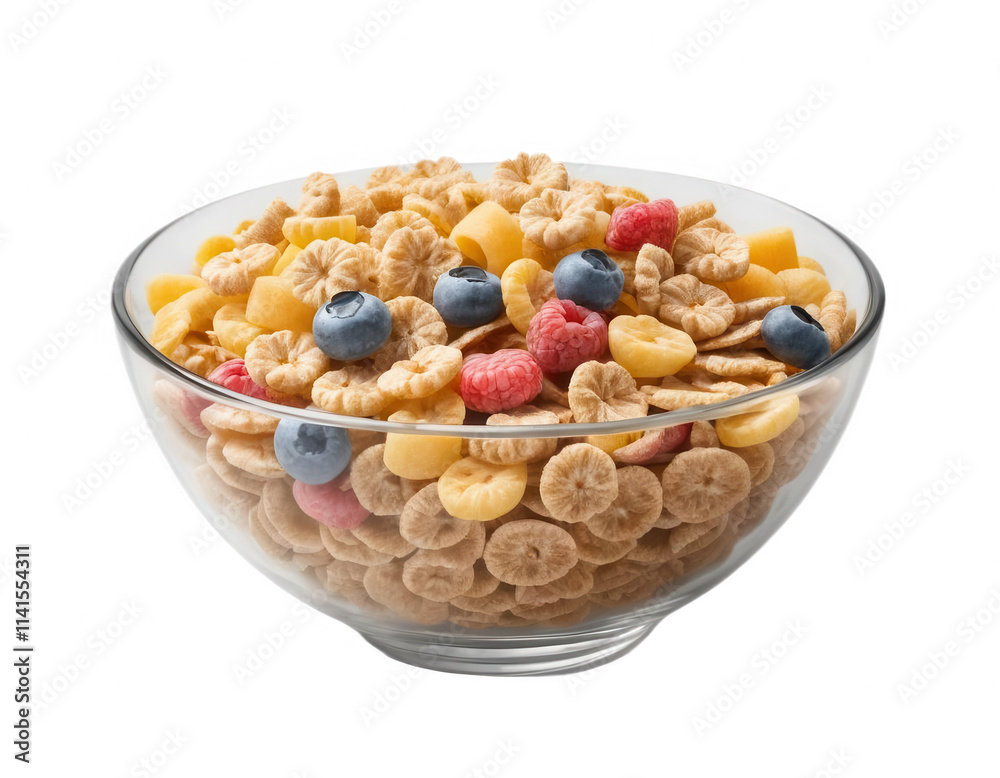 A bowl of cereal, isolated on a transparent background, perfect for food, breakfast, and healthy eating design projects. A bowl of cereal, isolated on a transparent background, perfect for food, breakfast, and healthy eating design projects.