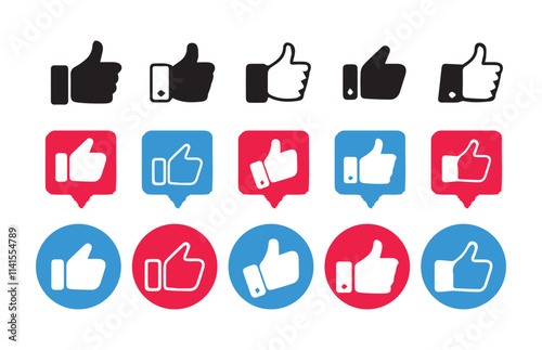 Like and dislike vector collection.Thumbs up and thumbs down icons set.vector illustration eps 10