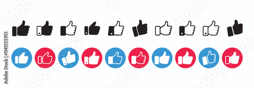 Like and dislike vector collection.Thumbs up and thumbs down icons set.vector illustration eps 10
