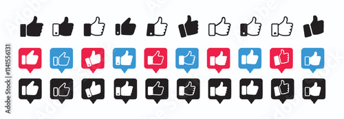 Like and dislike vector collection.Thumbs up and thumbs down icons set.vector illustration eps 10