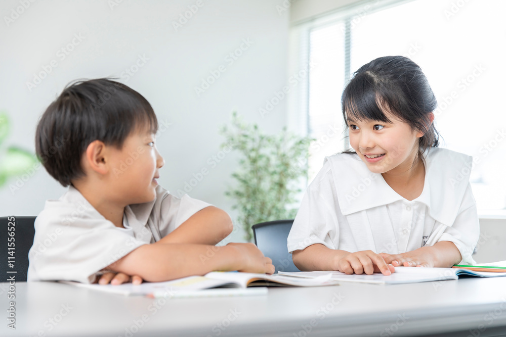 学習をする小学生 学習をする小学生