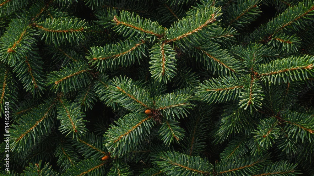 Close-up view of evergreen tree branches showcasing lush green foliage. Close-up view of evergreen tree branches showcasing lush green foliage.