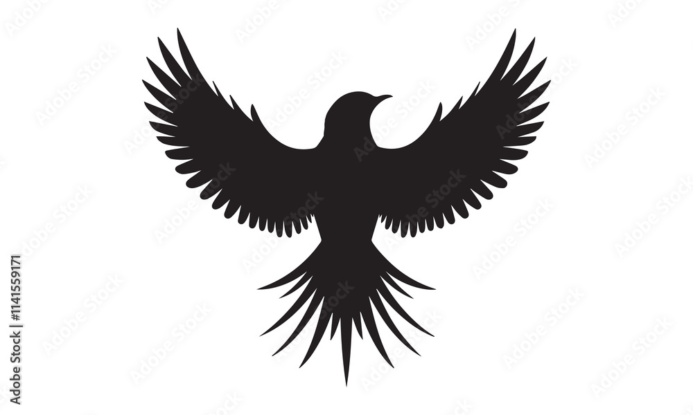 Birds silhouettes on wire and flying bird silhouette, illustration. Wall decals, wall art work. Scandinavian minimalist poster design, T- Shirt Design isolated on white background Birds silhouettes on wire and flying bird silhouette, illustration. Wall decals, wall art work. Scandinavian minimalist poster design, T- Shirt Design isolated on white background