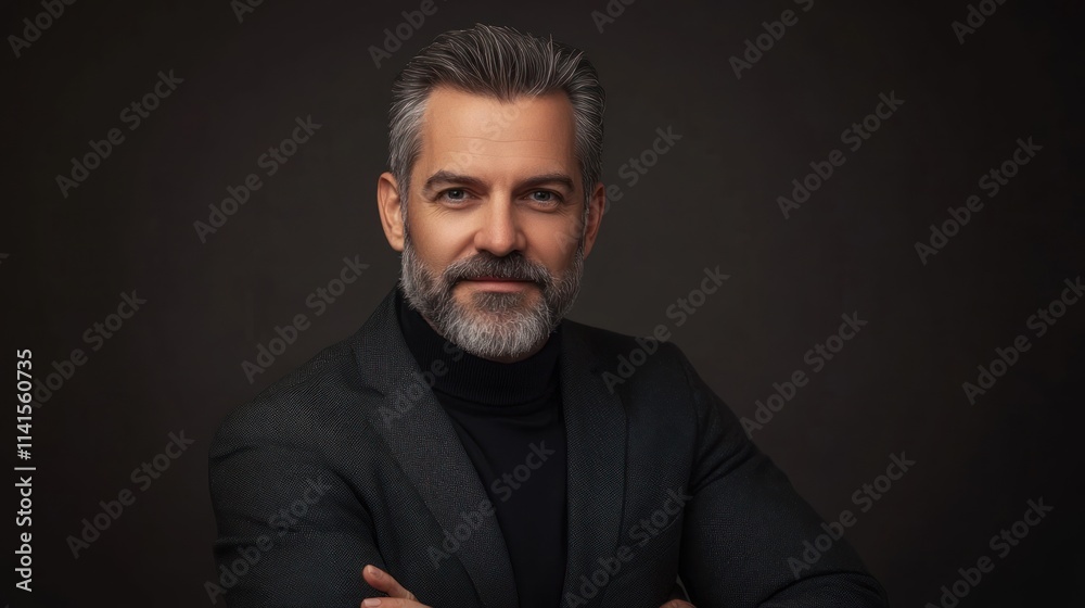 Obraz premium Confident mature man in business attire.