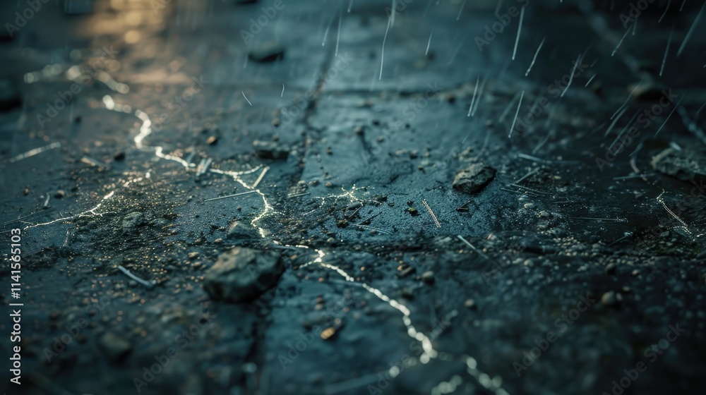 Thunderstorm displays an abstract beauty. Lightning and rain dominate the dark, stormy sky. Thunderstorm displays an abstract beauty. Lightning and rain dominate the dark, stormy sky.