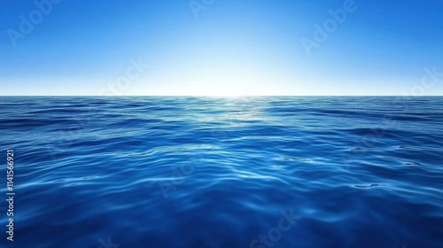 Wallpaper Mural Serene Blue Ocean Sunset with Calm Waves and Clear Sky Horizon Torontodigital.ca