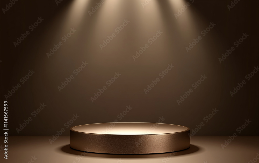 Stand illuminated by dramatic lighting in a minimalistic studio setting Stand illuminated by dramatic lighting in a minimalistic studio setting