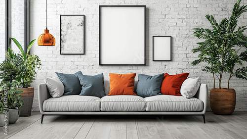 Modern Living Room Interior Design Mockup