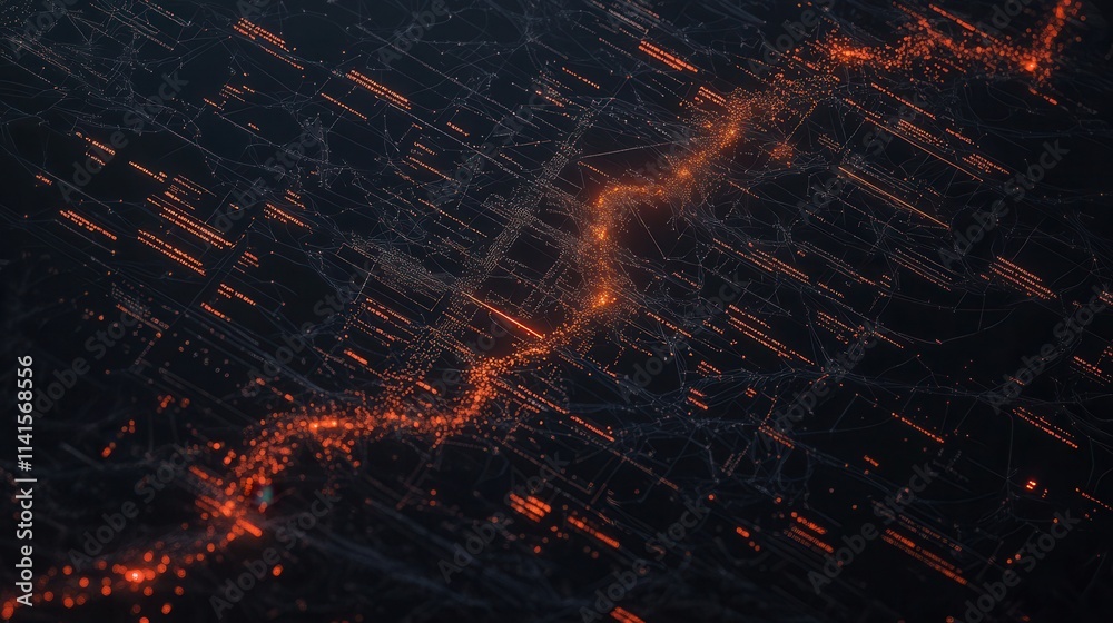 A dynamic visual of glowing orange lines against a dark background, resembling lava or flowing energy in a digital landscape. A dynamic visual of glowing orange lines against a dark background, resembling lava or flowing energy in a digital landscape.