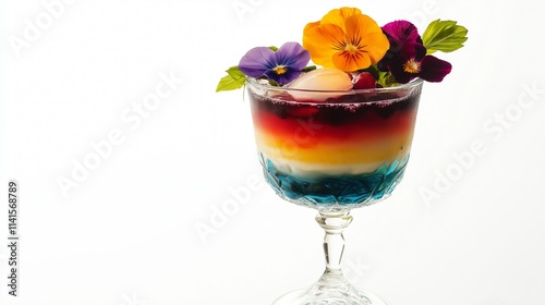 nice drinks in glass with colors isolated on white