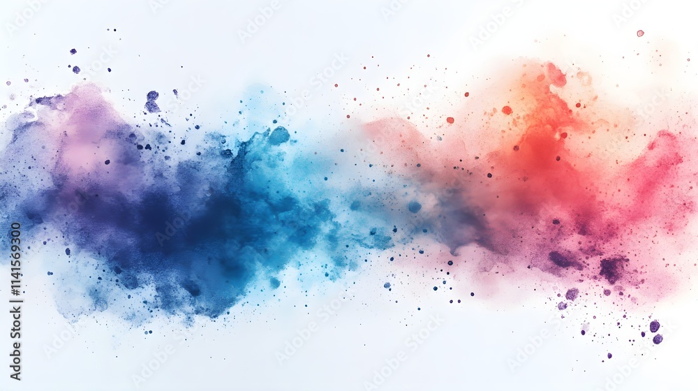 A watercolor-inspired abstract texture with splashes of teal, coral, and lavender on a white background. A watercolor-inspired abstract texture with splashes of teal, coral, and lavender on a white background.