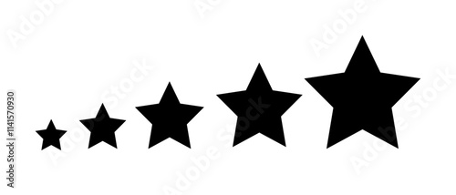 Star rating in Black color isolated. Stars in modern simple flat style vector