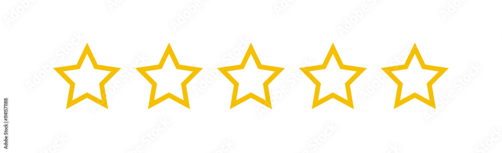 Gold star rating isolated. Stars in modern simple flat style vector Gold star rating isolated. Stars in modern simple flat style vector