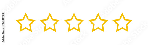 Gold star rating isolated. Stars in modern simple flat style vector