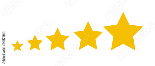 Stars rating in gold color isolated. Stars in modern simple flat style vector