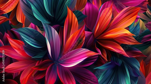 A vibrant arrangement of colorful leaves showcasing a blend of warm and cool tones.