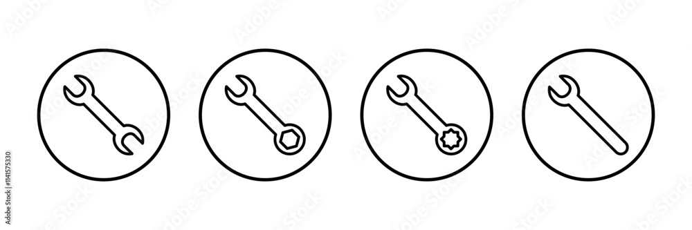 wrench icon vector isolated on white background. Wrench vector icon. Spanner symbol wrench icon vector isolated on white background. Wrench vector icon. Spanner symbol
