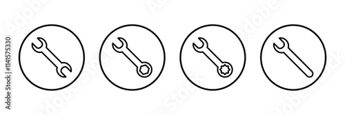 wrench icon vector isolated on white background. Wrench vector icon. Spanner symbol