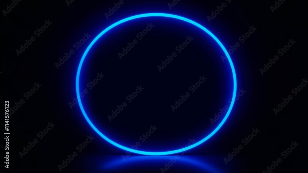 Abstract Glowing Blue Circle on Dark Background for Futuristic Designs Abstract Glowing Blue Circle on Dark Background for Futuristic Designs