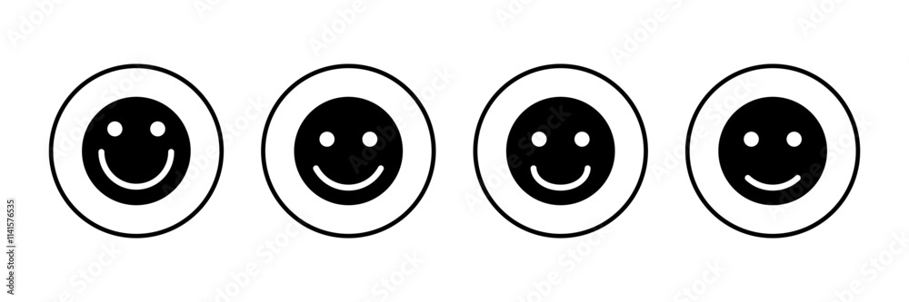 Fototapeta premium Smile icon vector isolated on white background. Smile vector icon. Emoticon Icon vector. Emoji