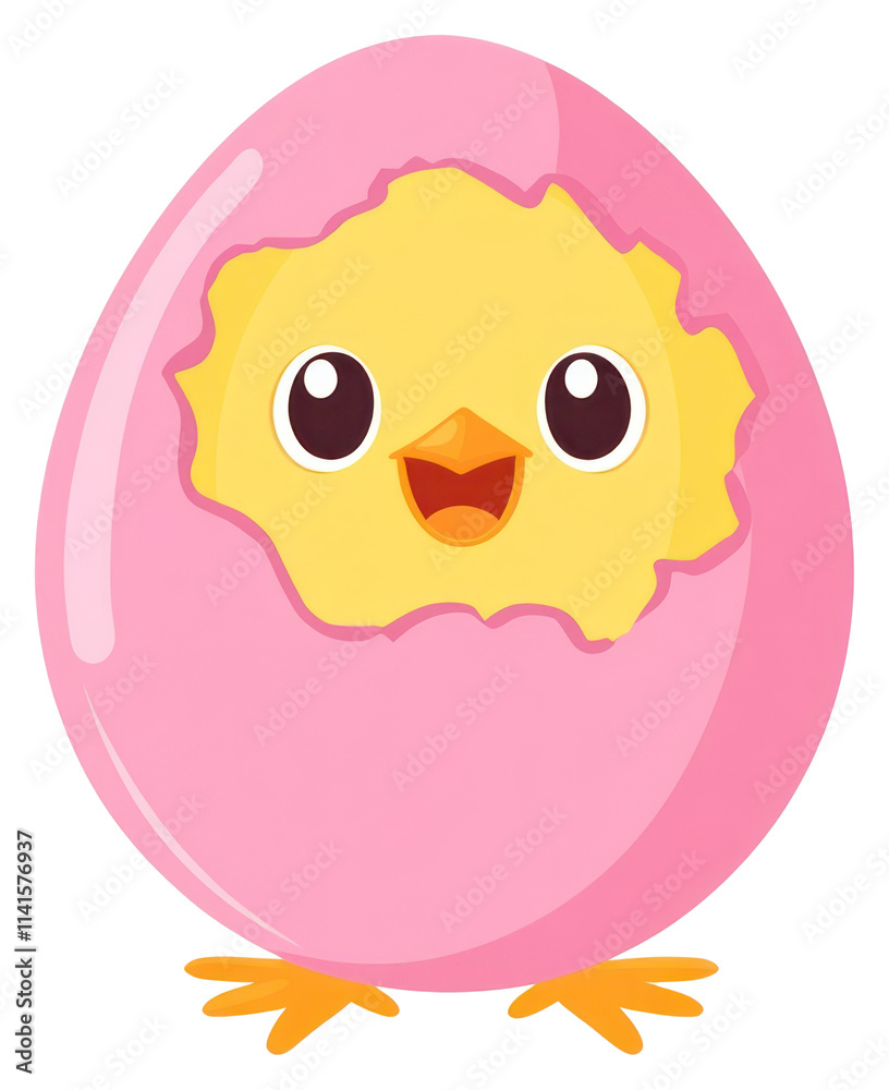 Obraz premium PNG Chick crack egg illustration easter style.