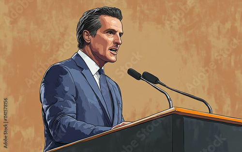 Governor delivers important speech on statewide policy changes in a formal setting