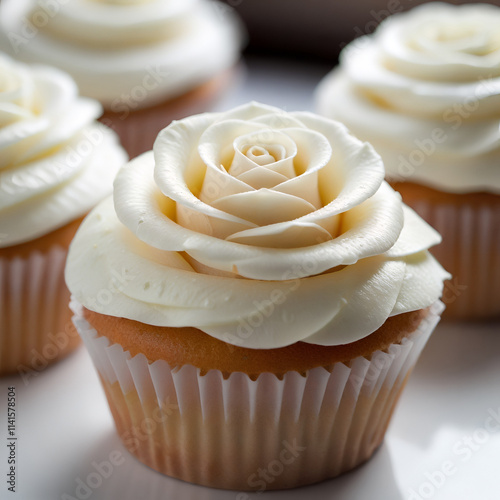 White Rose Themed Dessert Generative AI