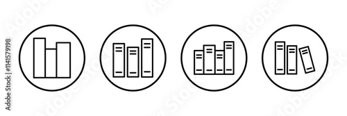 Library icon vector isolated on white background. Book icon vector