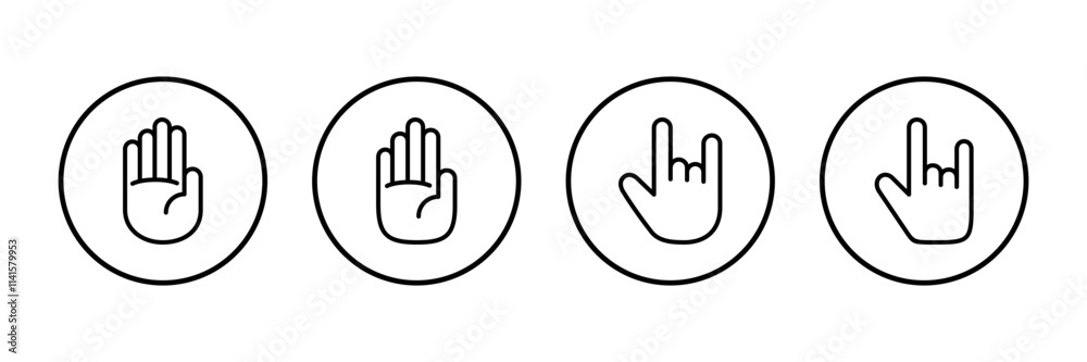 Hand icon vector isolated on white background. Hand gesture. hand stop Hand icon vector isolated on white background. Hand gesture. hand stop
