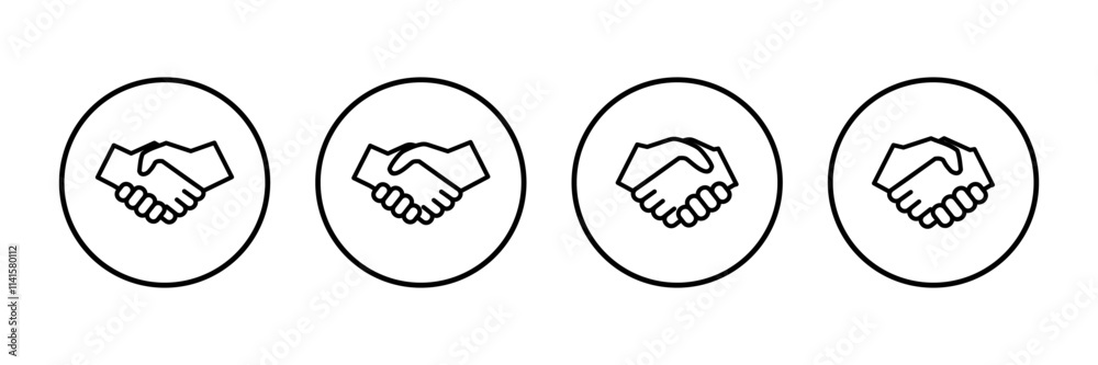 Business handshake icon vector isolated on white background. Handshake icon vector. contract agreement. Trust icon vector. Deal. Done. partnership icon