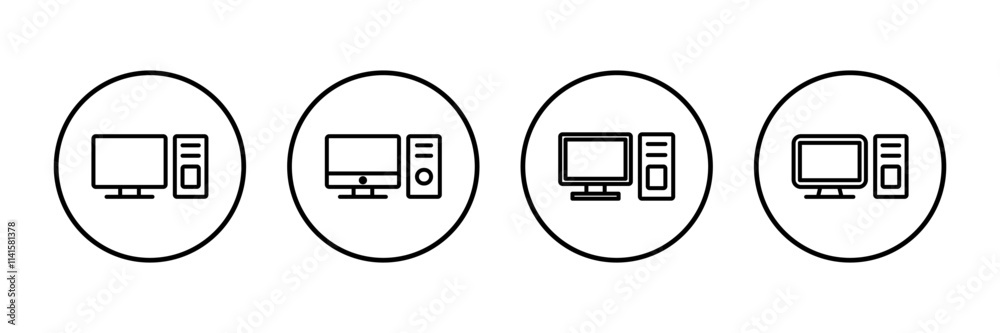Computer icon vector isolated on white background. PC Icon vector. Computer monitor icon. Flat PC symbol Computer icon vector isolated on white background. PC Icon vector. Computer monitor icon. Flat PC symbol