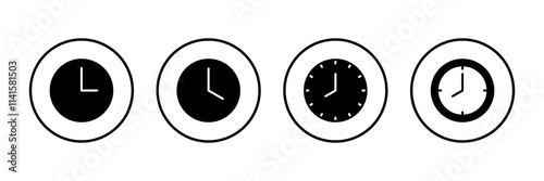 Clock icon vector isolated on white background. Time icon vector. Clock vector icon