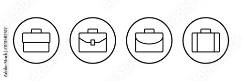 Briefcase icon vector isolated on white background. Briefcase vector icon