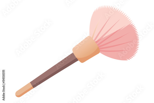 Fluffy Blush Brush with Gradient Bristles and Sleek Wooden Handle