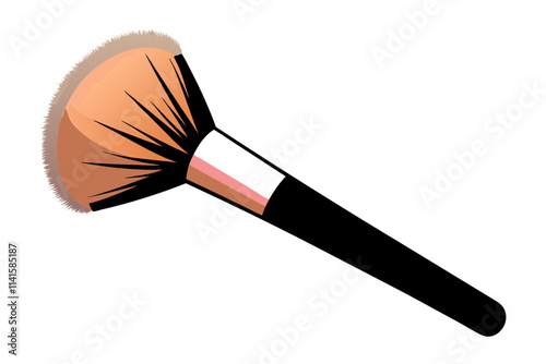 Fluffy Blush Brush with Gradient Bristles and Sleek Wooden Handle